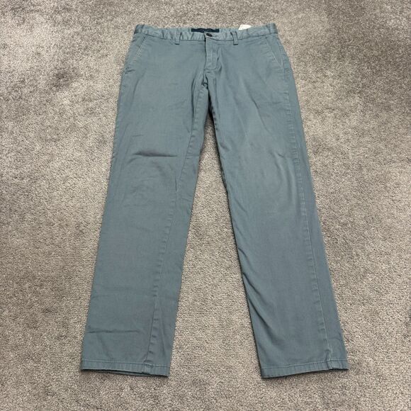Zara Other - Zara Man Chino Pants Mens 31 Slate Blue Straight Leg Cotton Flat Front 32x27